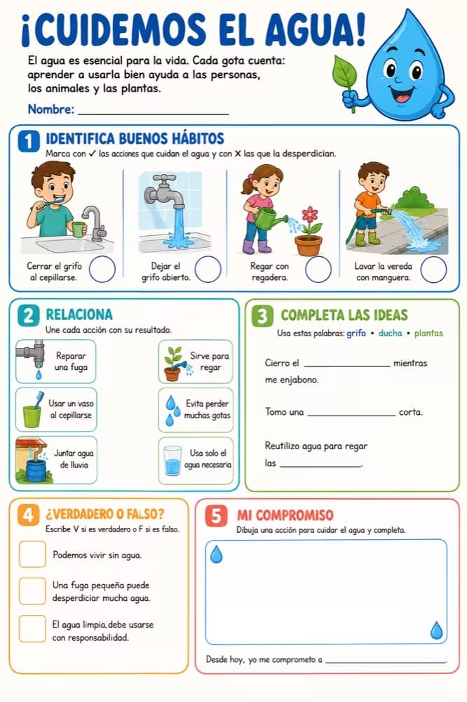 Recurso didáctico sobre cuidado del agua