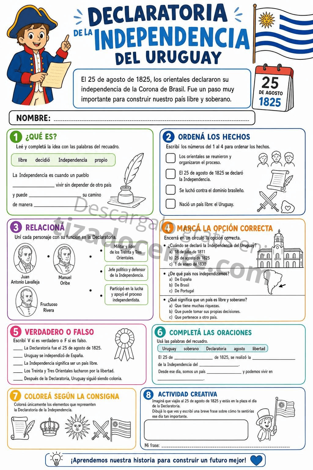 Declaratoria de la Independencia (actividad imprimible)